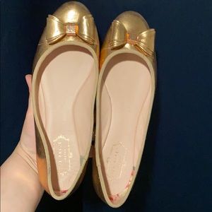 Ted Baker Rose Gold Bow Flats